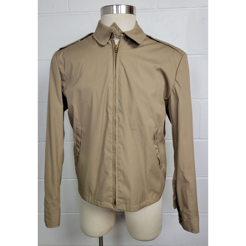 Vintage Creighton Mens Tan Windbreaker‎ Jacket 3729 Sz 42L